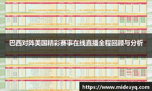 巴西对阵美国精彩赛事在线直播全程回顾与分析